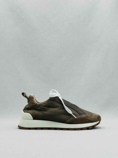 Pre - loved BRUNELLO CUCINELLI Monili Khaki Sneakers 39 at Reems Closet