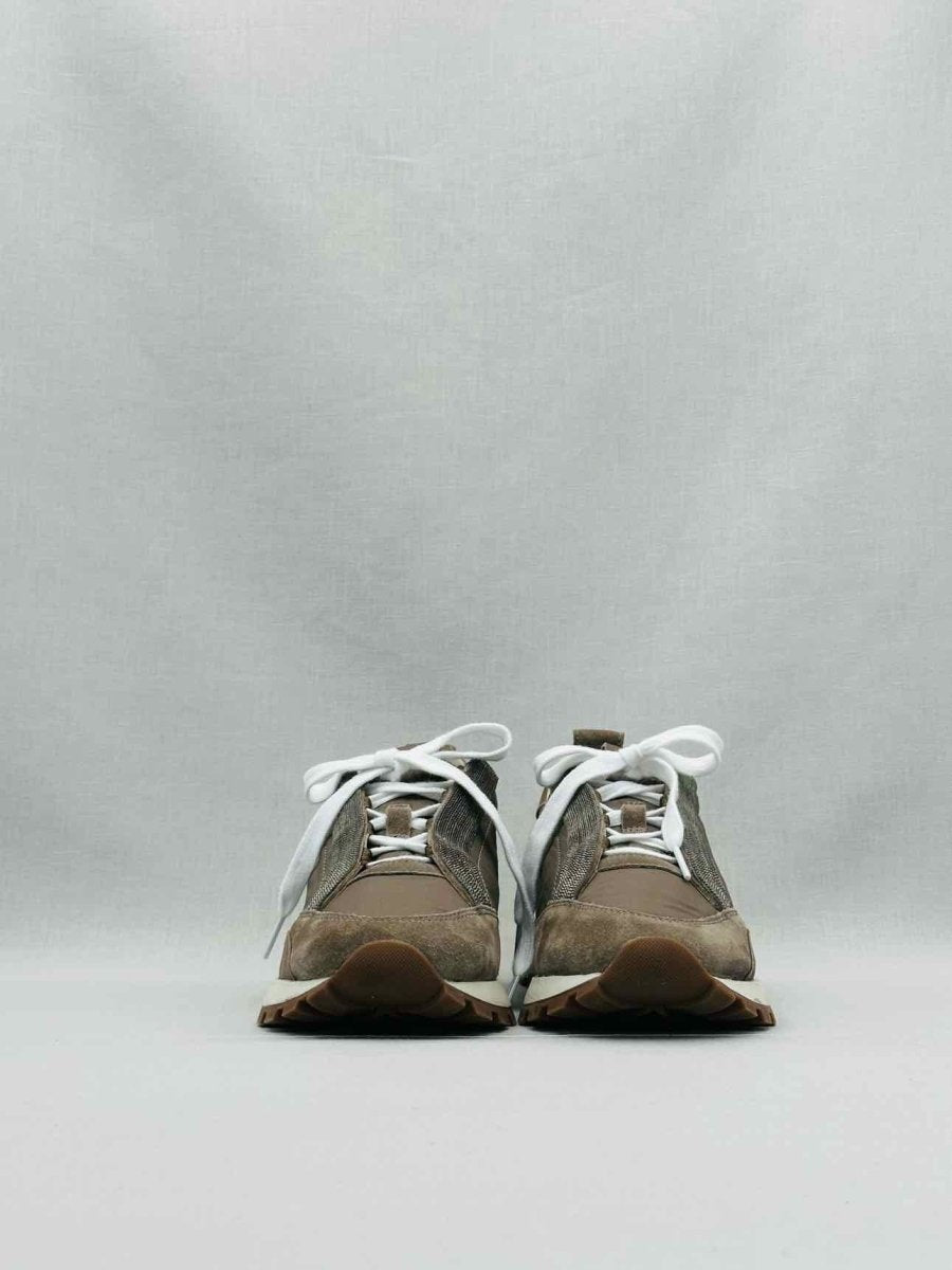 Pre - loved BRUNELLO CUCINELLI Monili Khaki Sneakers 39 at Reems Closet