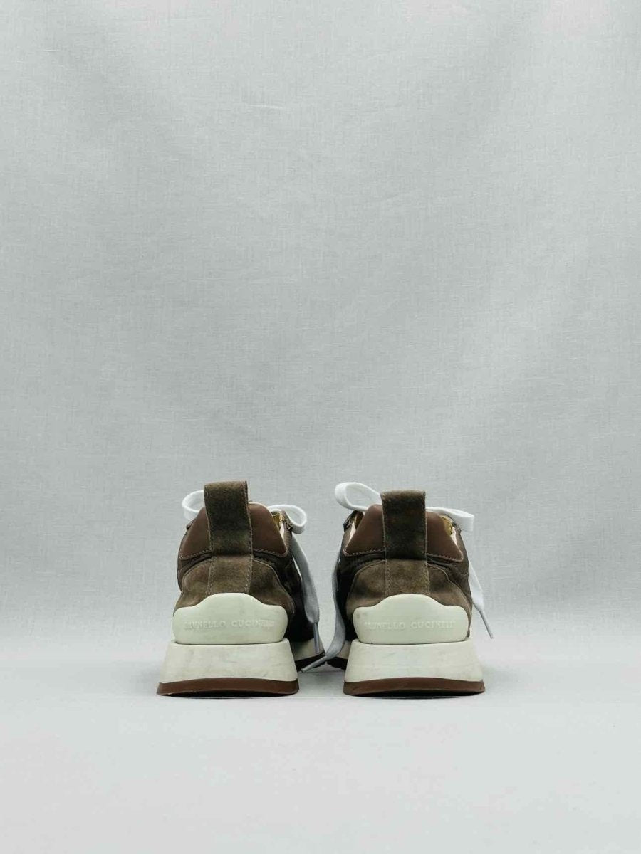 Pre - loved BRUNELLO CUCINELLI Monili Khaki Sneakers 39 at Reems Closet