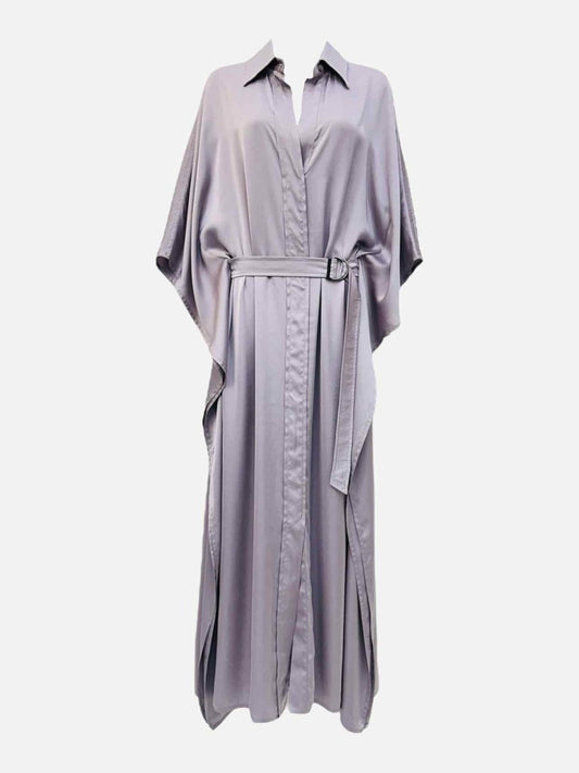 Pre - loved BRUNELLO CUCINELLI Satin Lilac Shirt Dress at Reems Closet