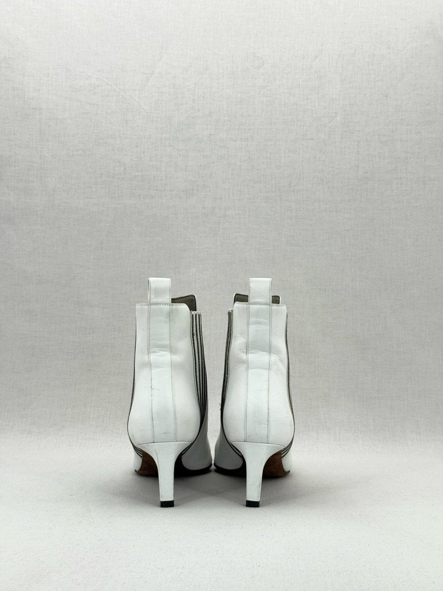 Pre - loved BRUNELLO CUCINELLI White Size EU 37.5 Ankle Boots at Reems Closet