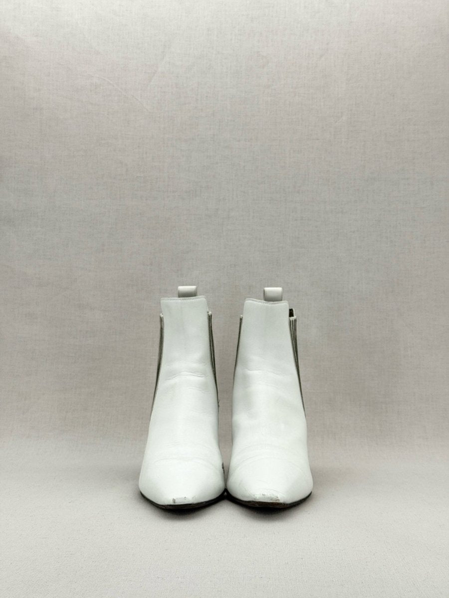 Pre - loved BRUNELLO CUCINELLI White Size EU 37.5 Ankle Boots at Reems Closet