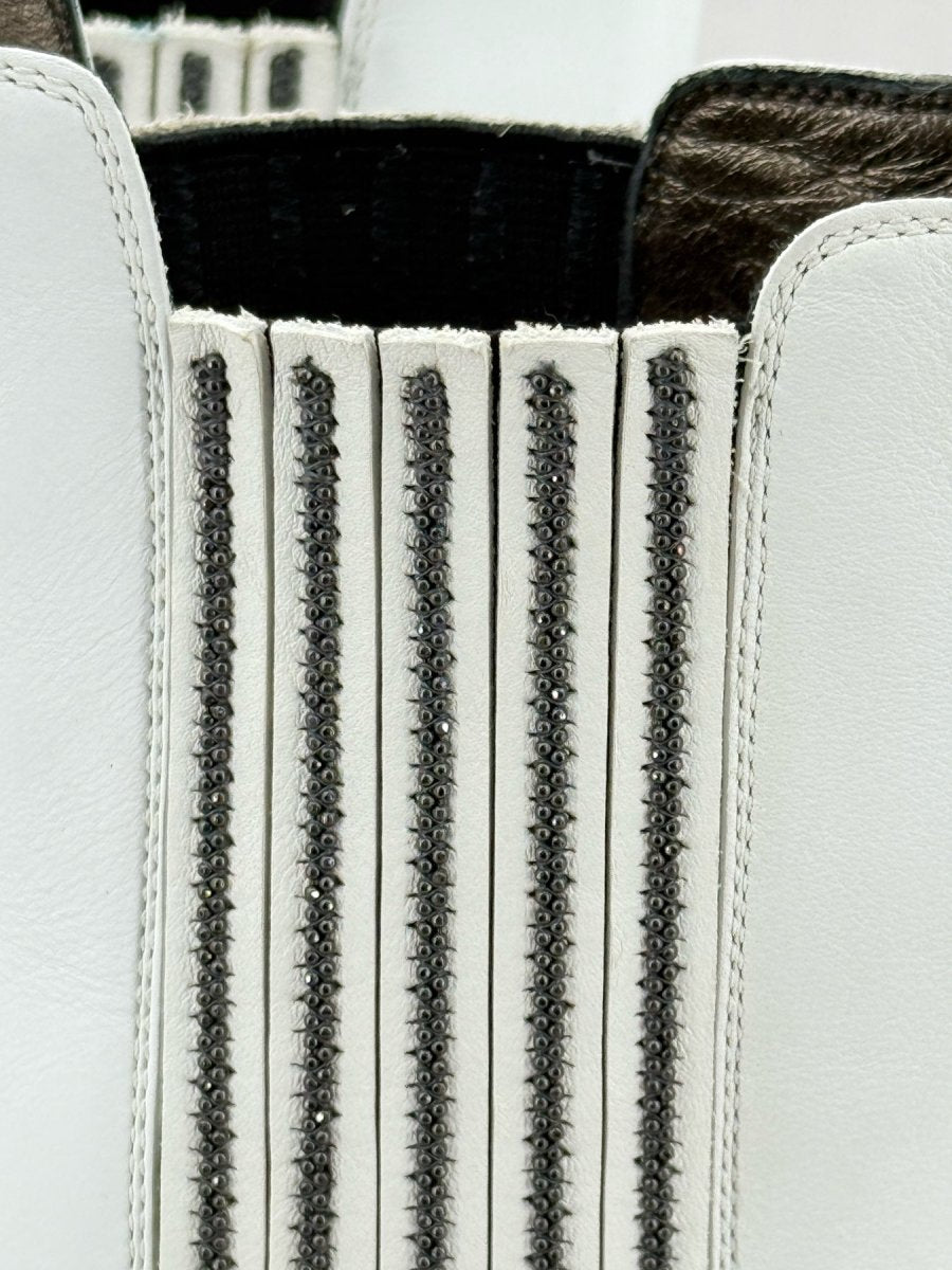 Pre - loved BRUNELLO CUCINELLI White Size EU 37.5 Ankle Boots at Reems Closet