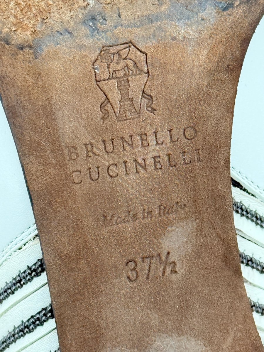 Pre - loved BRUNELLO CUCINELLI White Size EU 37.5 Ankle Boots at Reems Closet
