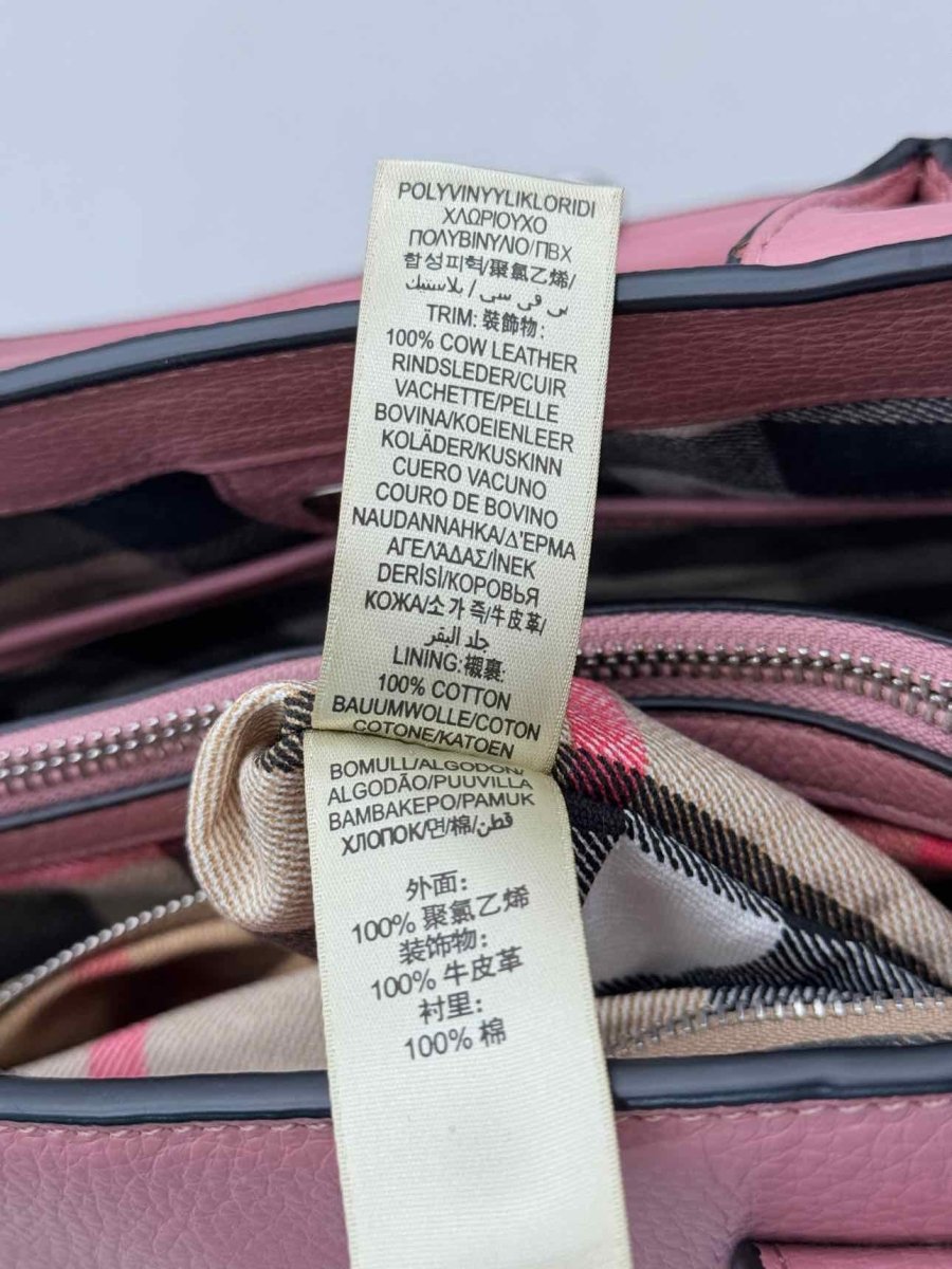 Pre-loved BURBERRY Banner Pink Tote Bag at Reems Closet