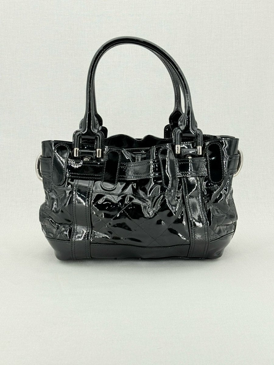 Pre - loved BURBERRY Beaton Black Quilted Tote Bag at Reems Closet