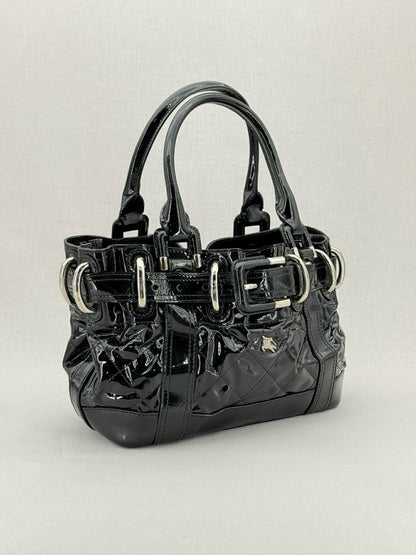 Pre - loved BURBERRY Beaton Black Quilted Tote Bag at Reems Closet