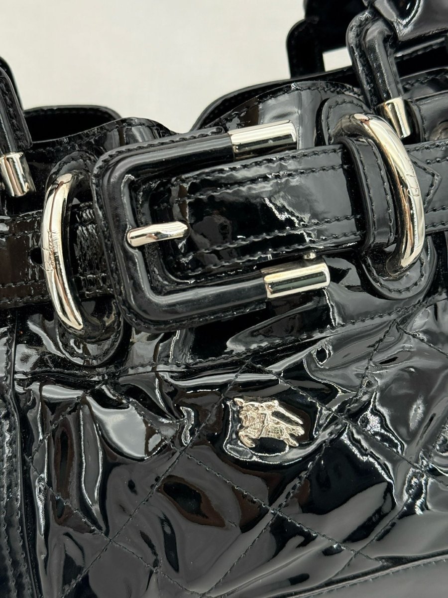 Pre - loved BURBERRY Beaton Black Quilted Tote Bag at Reems Closet