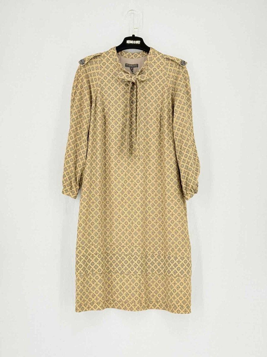 Pre - loved BURBERRY Beige & Black Size US 6 Knee Length Dress at Reems Closet