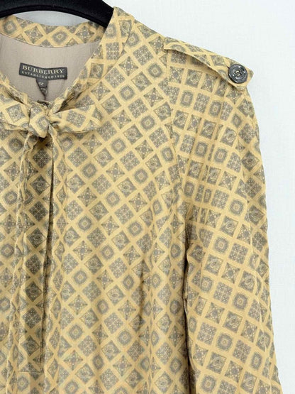 Pre - loved BURBERRY Beige & Black Size US 6 Knee Length Dress at Reems Closet