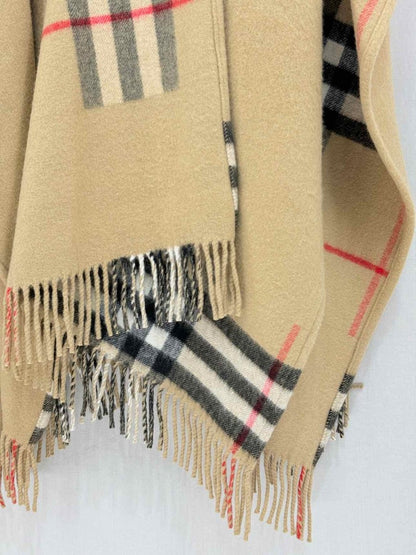 Pre - loved BURBERRY Beige Check Size One Size Poncho at Reems Closet