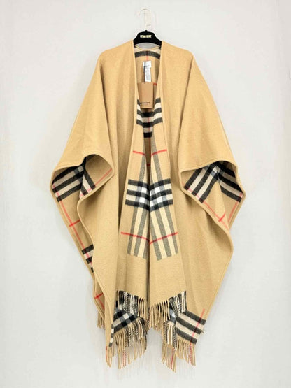 Pre - loved BURBERRY Beige Check Size One Size Poncho at Reems Closet