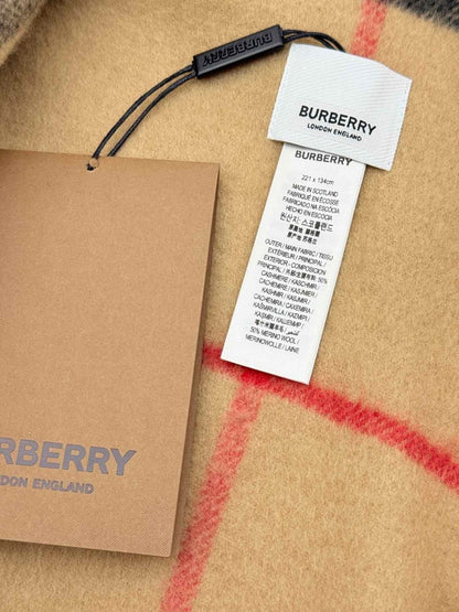 Pre - loved BURBERRY Beige Check Size One Size Poncho at Reems Closet