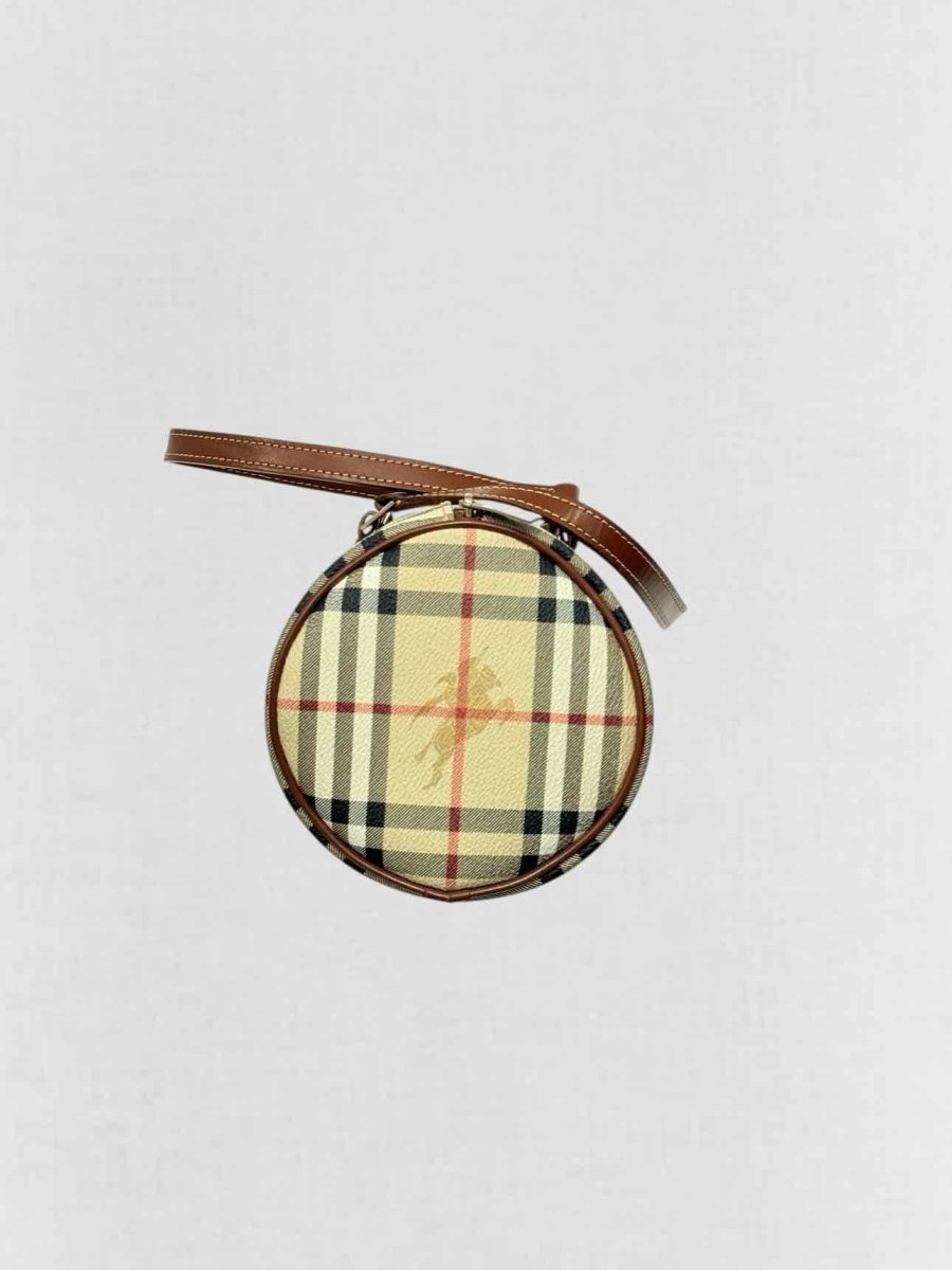 Pre - loved BURBERRY Beige Multicolor Barrel Bag at Reems Closet