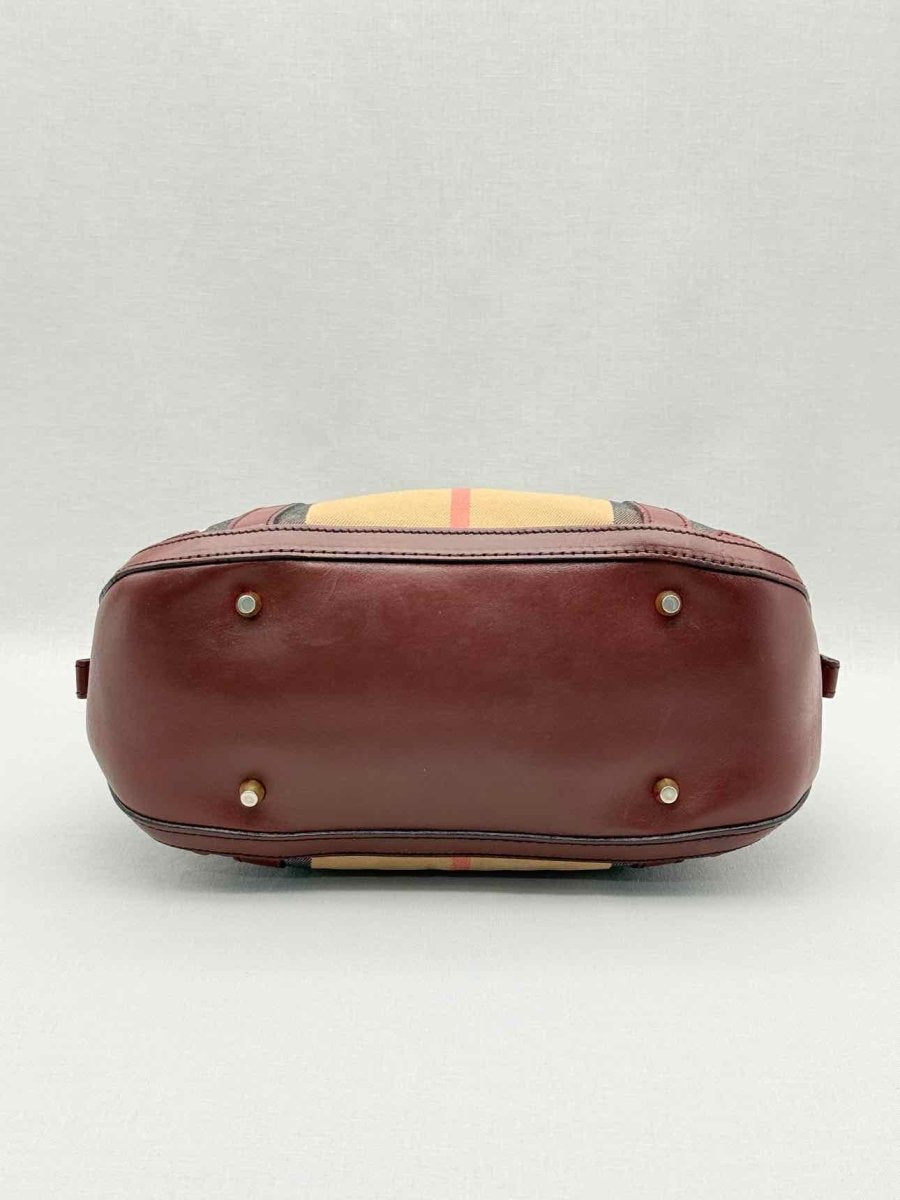 Pre - loved BURBERRY Beige Multicolor Check Top Handle at Reems Closet