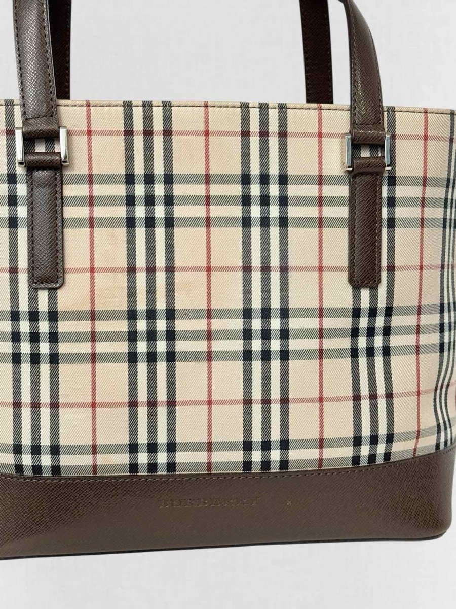 Pre - loved BURBERRY Beige Multicolor Tote Bag at Reems Closet