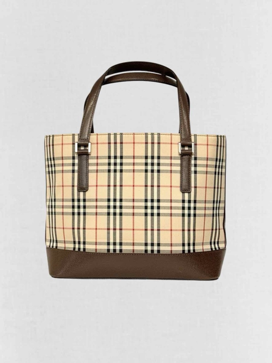 Pre - loved BURBERRY Beige Multicolor Tote Bag at Reems Closet