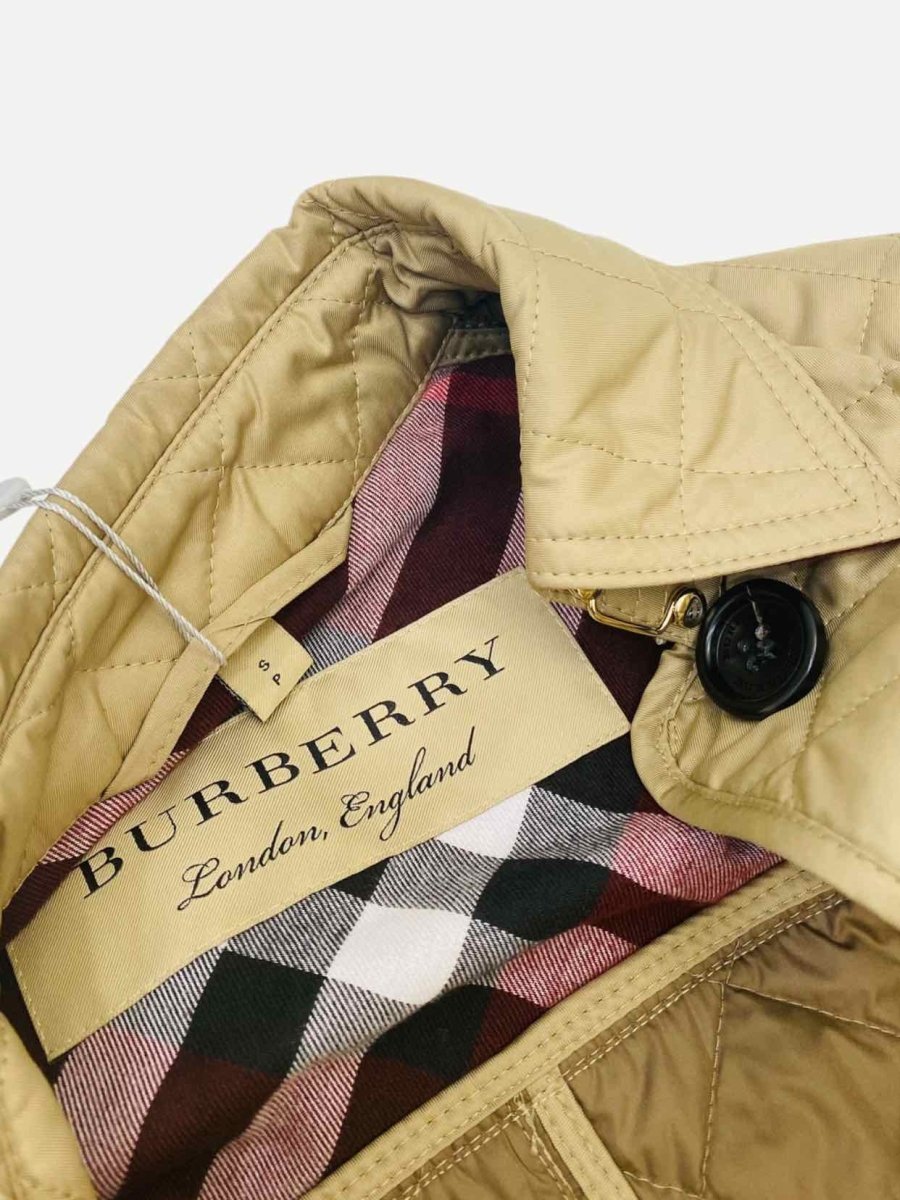 Pre - loved BURBERRY Beige Quilted Jacket at Reems Closet