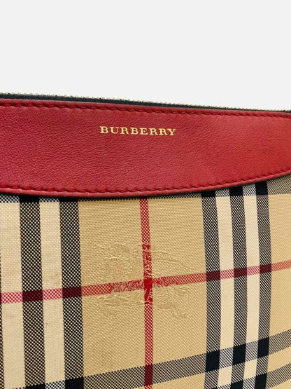 Pre - loved BURBERRY Beige & Red Check Crossbody at Reems Closet