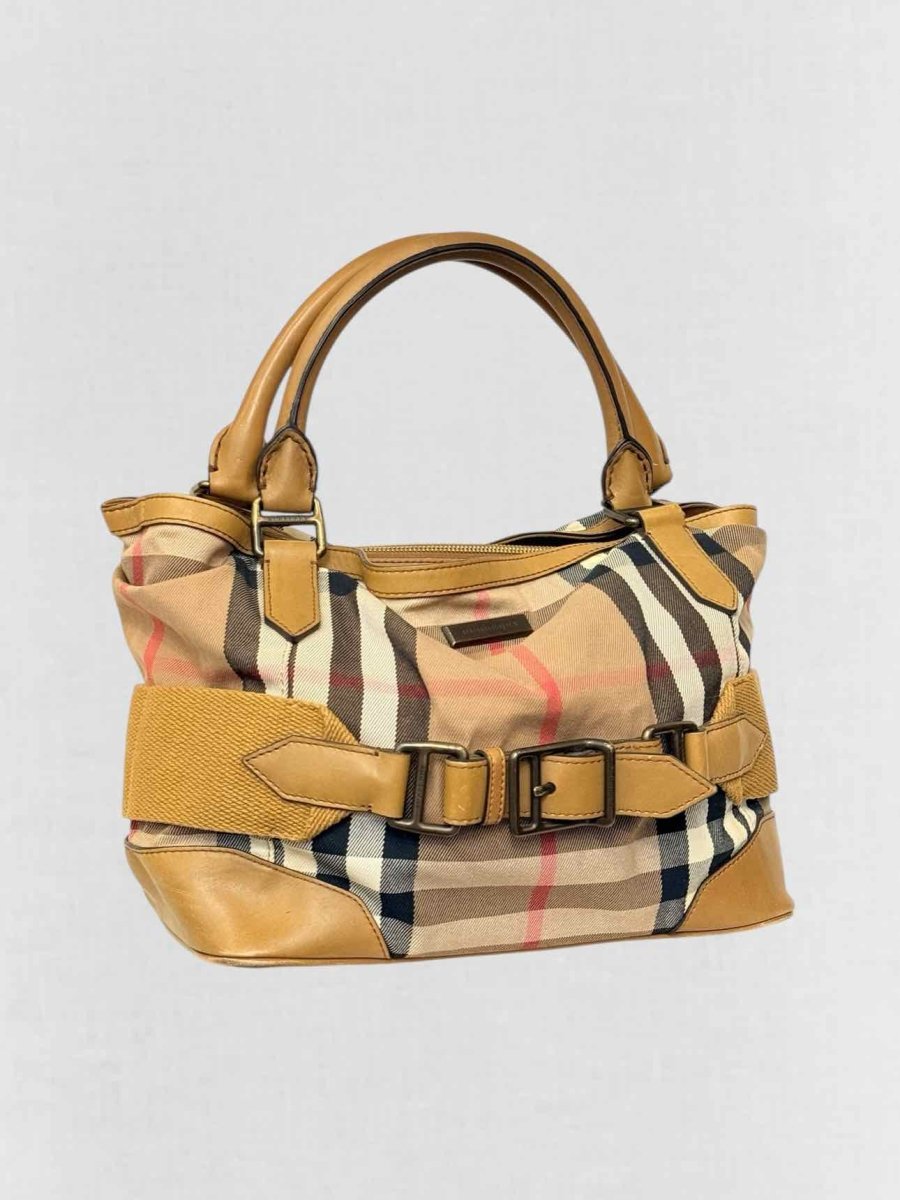 Pre - loved BURBERRY Beige w/ Black & White Shoulder Bag at Reems Closet