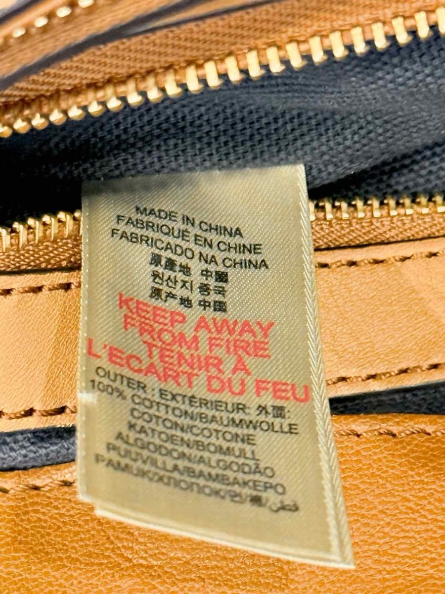 Pre - loved BURBERRY Beige w/ Black & White Shoulder Bag at Reems Closet