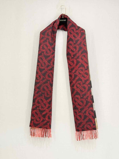 Pre - loved BURBERRY Beige w/ Red & Black Check Shawl at Reems Closet