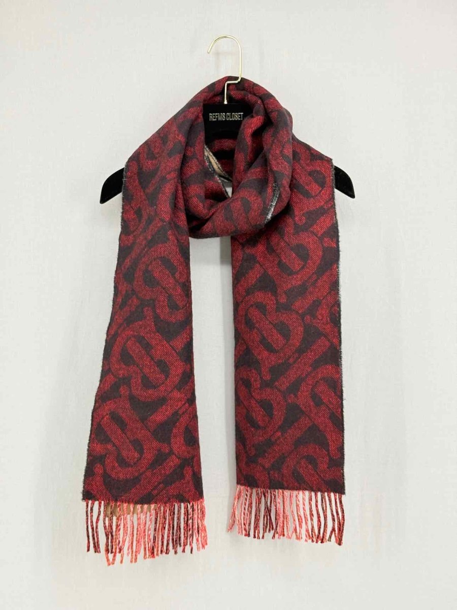 Pre - loved BURBERRY Beige w/ Red & Black Check Shawl at Reems Closet