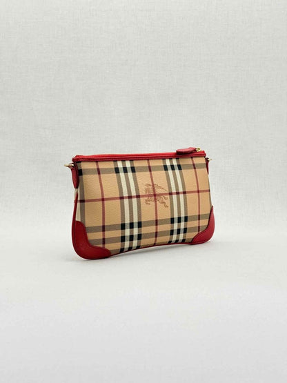Pre - loved BURBERRY Beige w/ Red Check Crossbody at Reems Closet