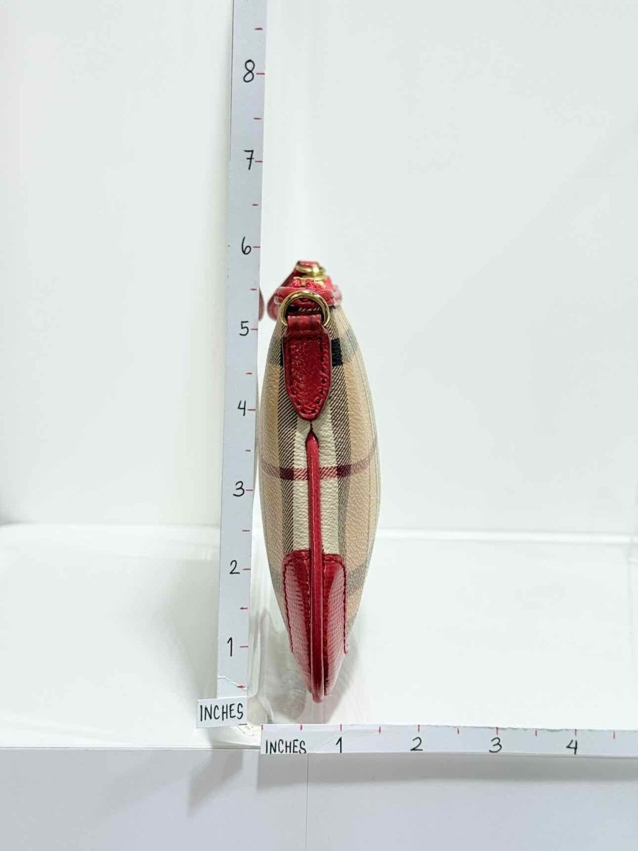 Pre - loved BURBERRY Beige w/ Red Check Crossbody at Reems Closet