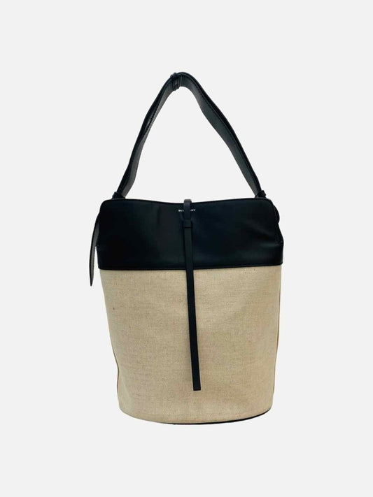 Pre-loved BURBERRY Black & Beige Bucket Bag from Reems Closet