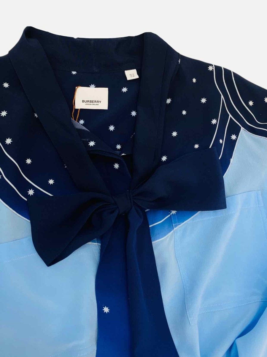 Pre - loved BURBERRY Blue Constellation Print Size US 12 Shirt at Reems Closet