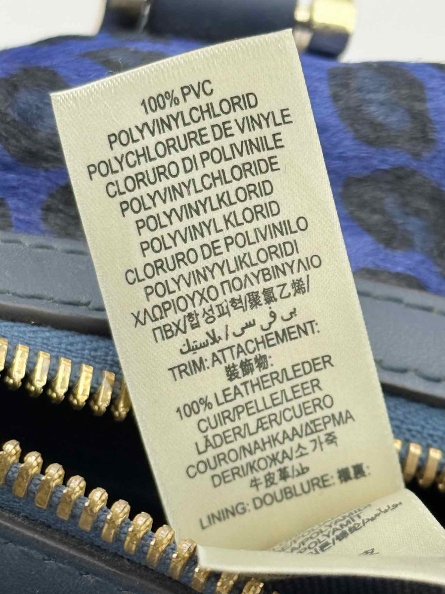 Pre - loved BURBERRY Blue Leopard Print Top Handle at Reems Closet