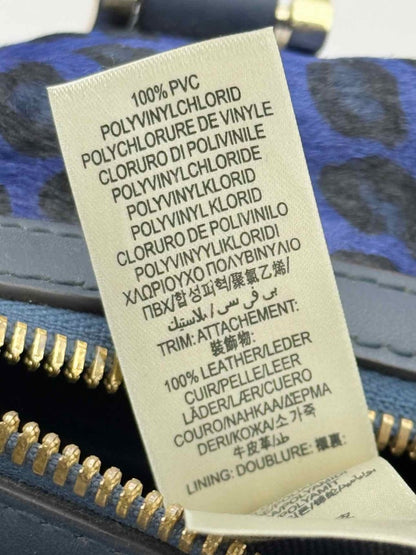 Pre - loved BURBERRY Blue Leopard Print Top Handle at Reems Closet