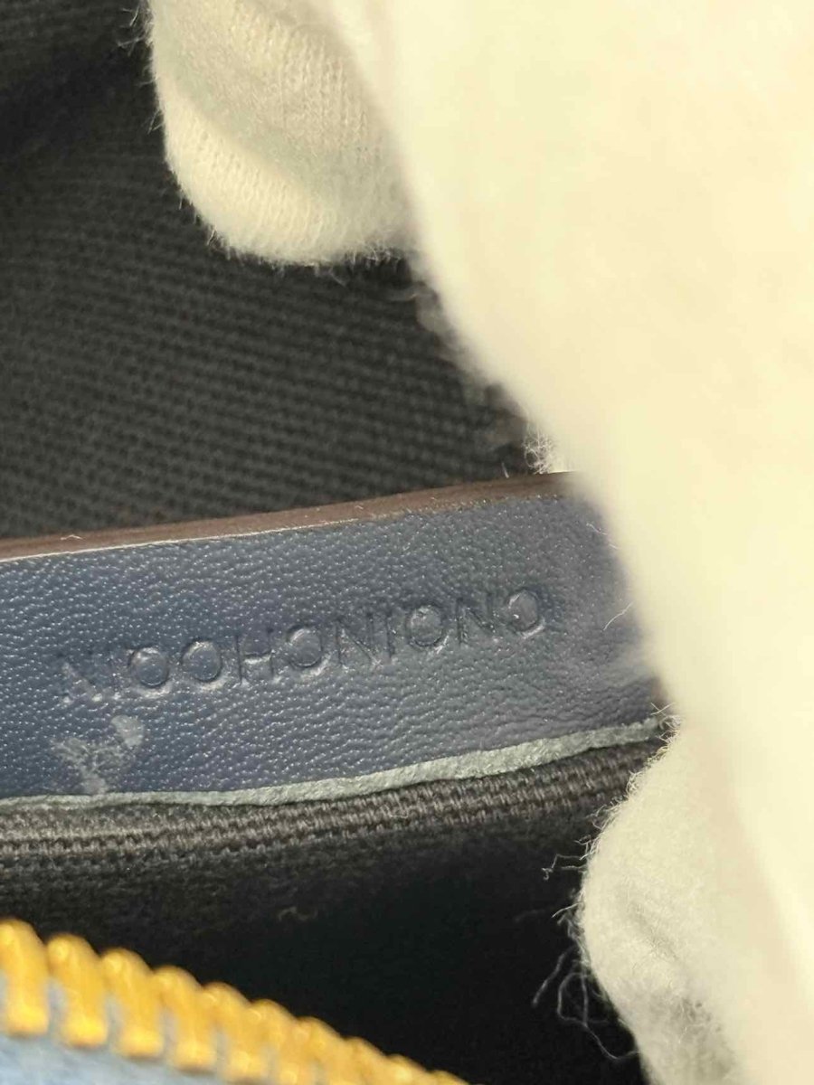 Pre - loved BURBERRY Blue Leopard Print Top Handle at Reems Closet