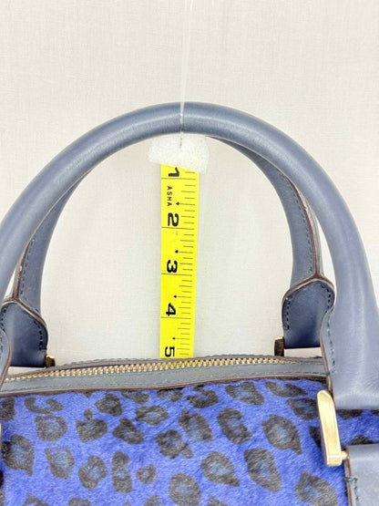 Pre - loved BURBERRY Blue Leopard Print Top Handle at Reems Closet
