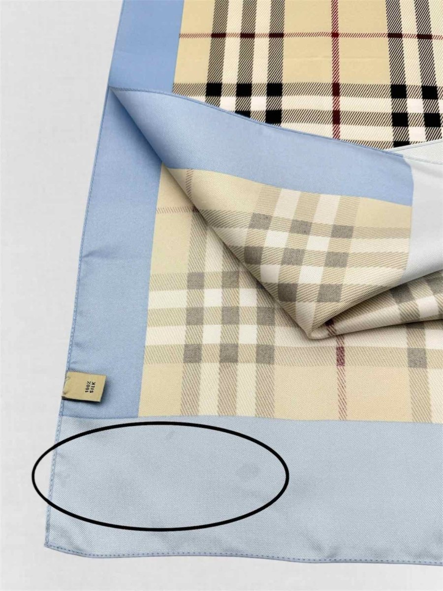 Pre-loved BURBERRY Blue Multicolor Nova Check Scarf at Reems Closet