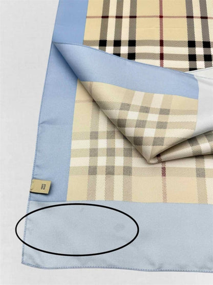 Pre-loved BURBERRY Blue Multicolor Nova Check Scarf at Reems Closet