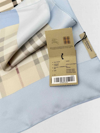 Pre-loved BURBERRY Blue Multicolor Nova Check Scarf at Reems Closet