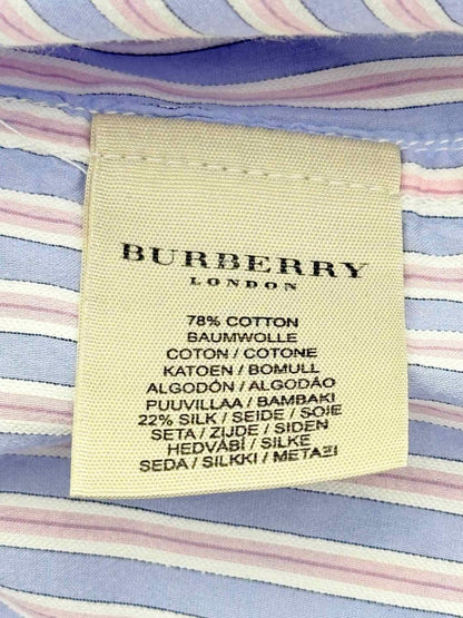 Pre-loved BURBERRY Blue & Pink Striped Size 39 Shirt at Reems Closet