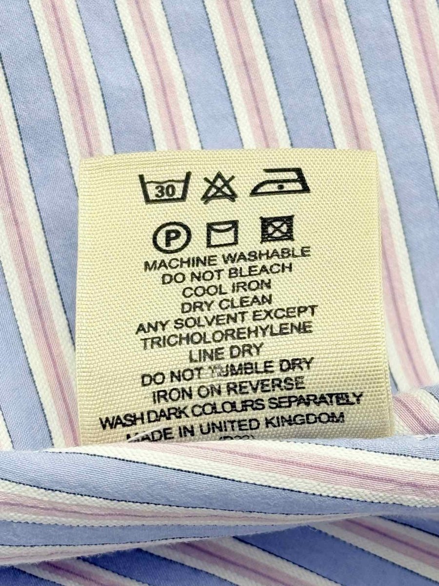 Pre-loved BURBERRY Blue & Pink Striped Size 39 Shirt at Reems Closet