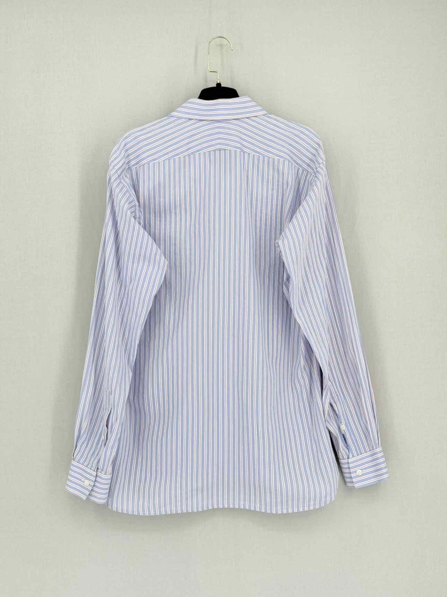 Pre-loved BURBERRY Blue & Pink Striped Size 39 Shirt at Reems Closet