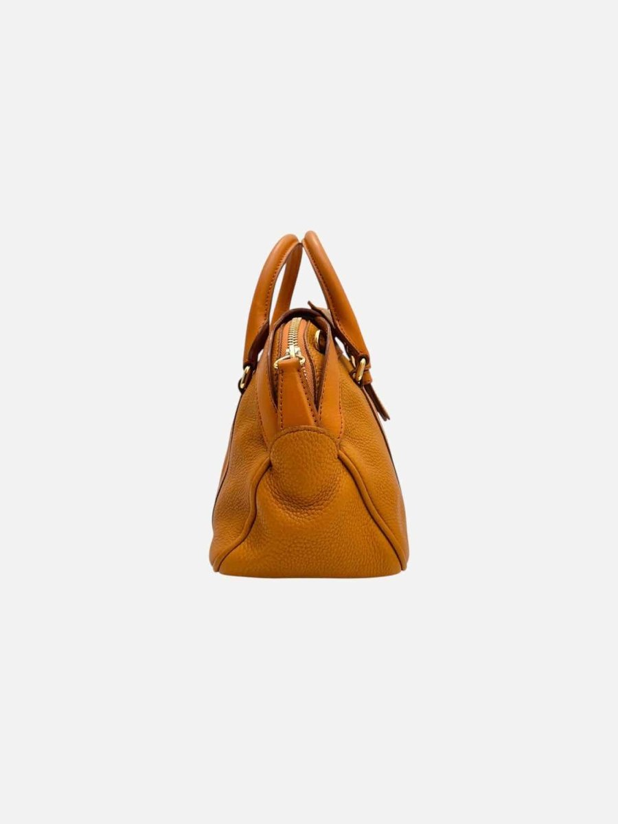 Pre - loved BURBERRY Bow Accent Orange Satchel at Reems Closet