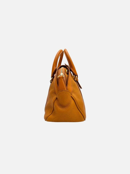 Pre - loved BURBERRY Bow Accent Orange Satchel at Reems Closet