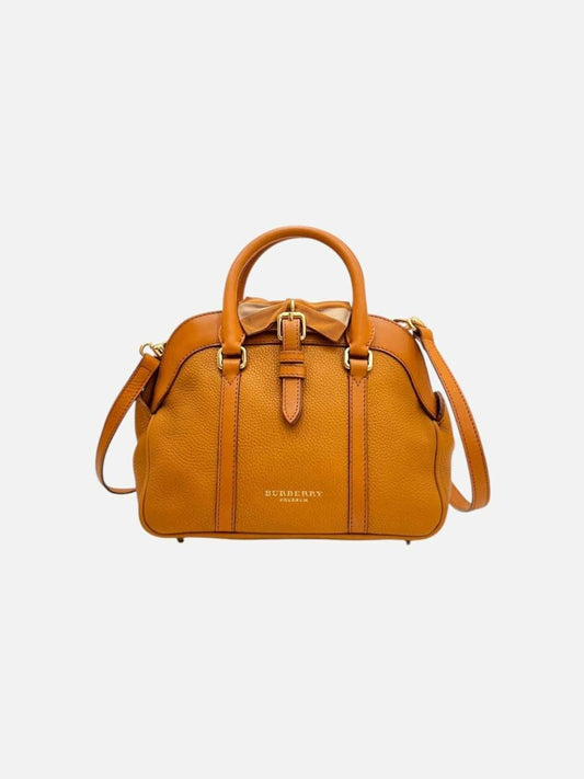 Pre - loved BURBERRY Bow Accent Orange Satchel at Reems Closet