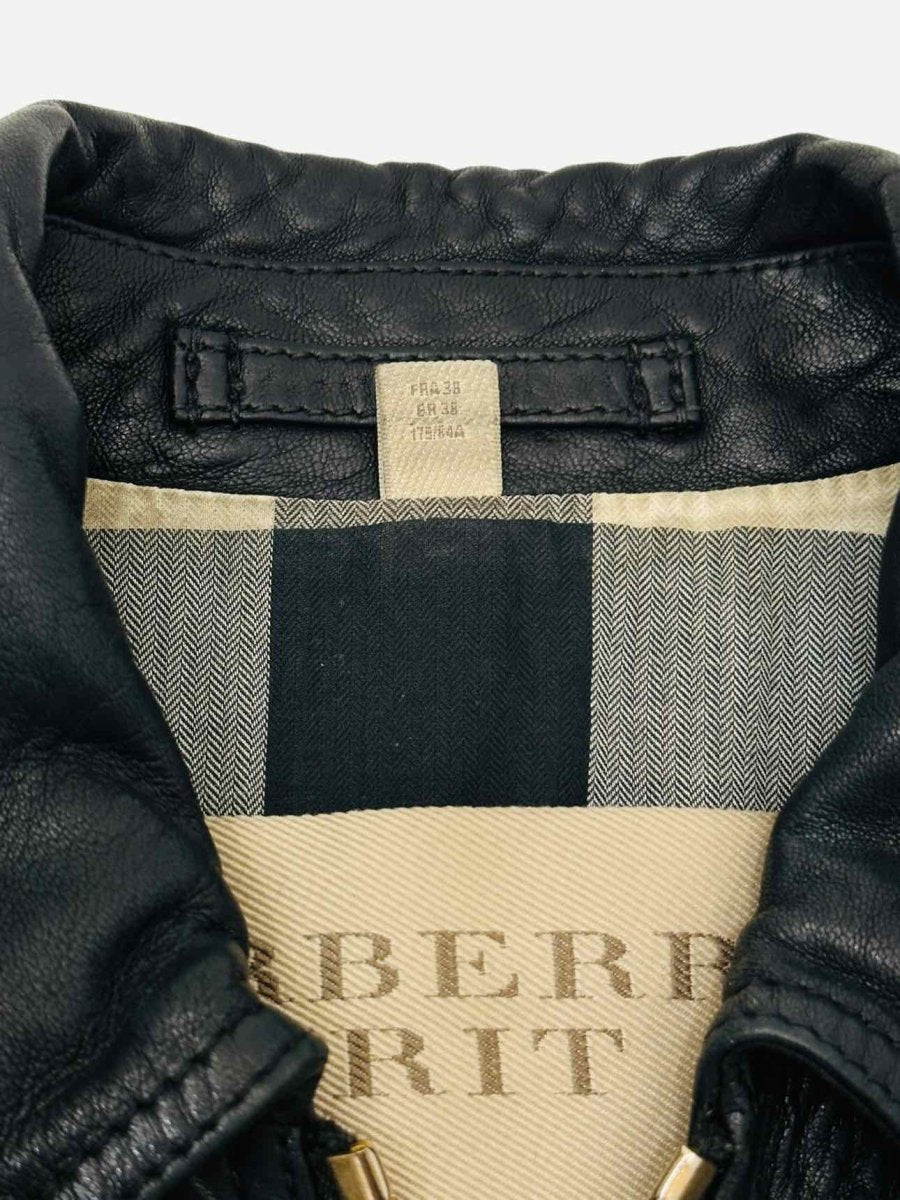 Pre - loved BURBERRY BRIT Biker Black Quilted Jacket at Reems Closet