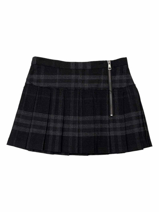 Pre-loved BURBERRY BRIT Black & Grey Pleated Mini Skirt from Reems Closet