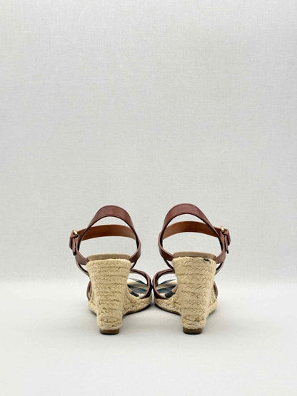Pre-loved BURBERRY Brow Tan Check Size EU 39 Wedges at Reems Closet