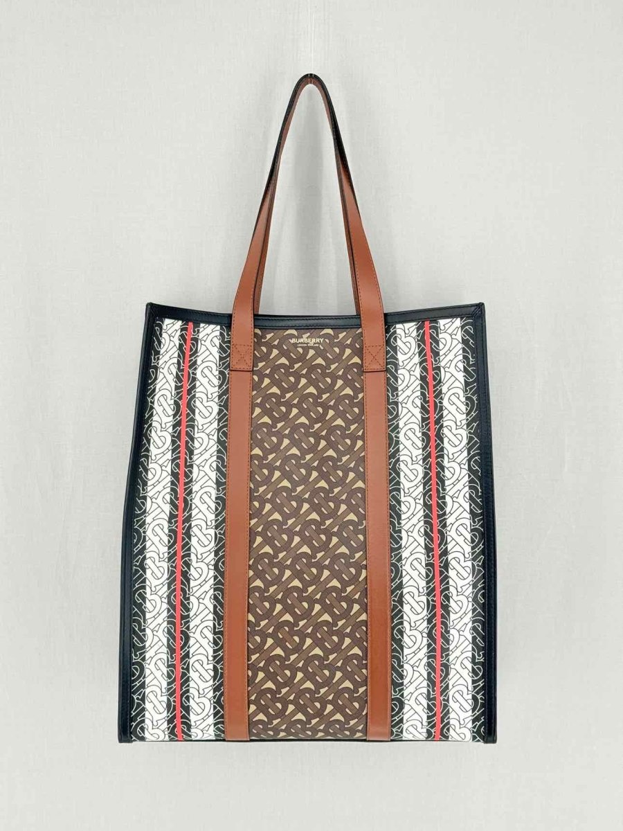 Pre - loved BURBERRY Brown Monogram Tote Bag at Reems Closet