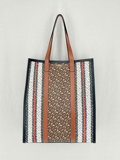 Pre - loved BURBERRY Brown Monogram Tote Bag at Reems Closet