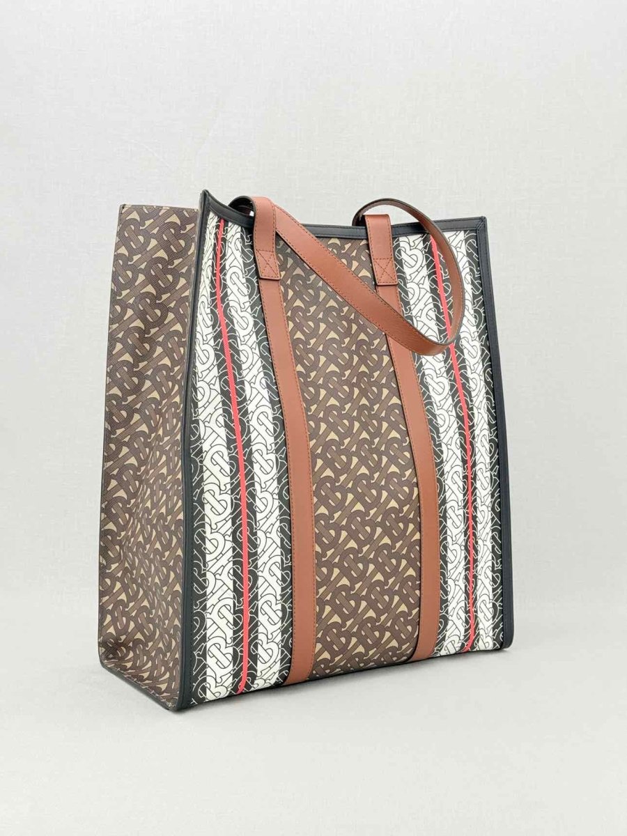 Pre - loved BURBERRY Brown Monogram Tote Bag at Reems Closet